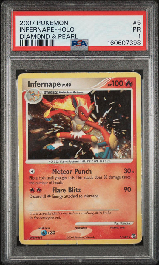 Infernape Holo PSA 1 2007 Pokemon Diamond & Pearl #5 - POP 10