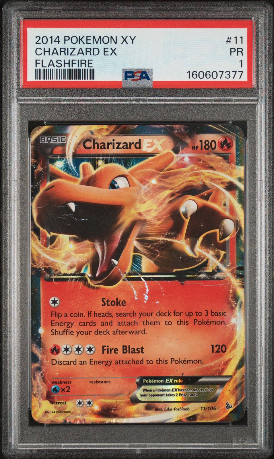 Charizard EX PSA 1 2014 Pokemon XY Flashfire #11 - LOW POP
