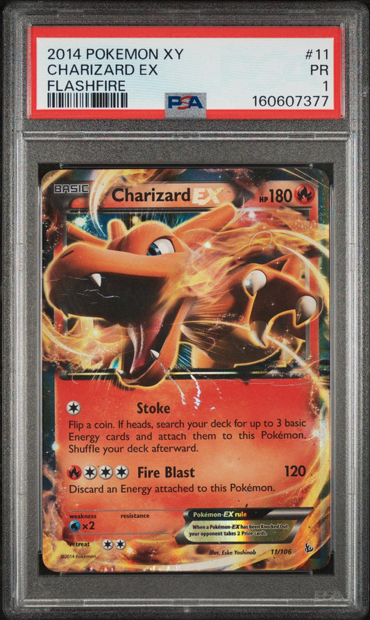 Charizard EX PSA 1 2014 Pokemon XY Flashfire #11 - LOW POP