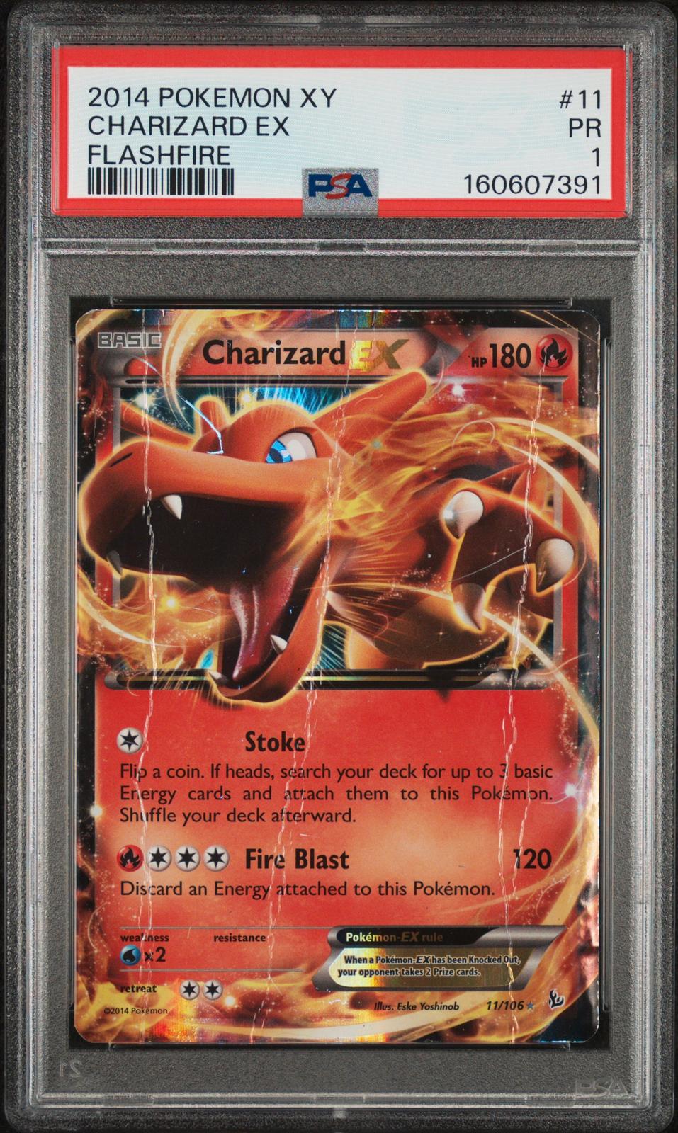 Charizard EX PSA 1 2014 Pokemon XY Flashfire #11 - LOW POP