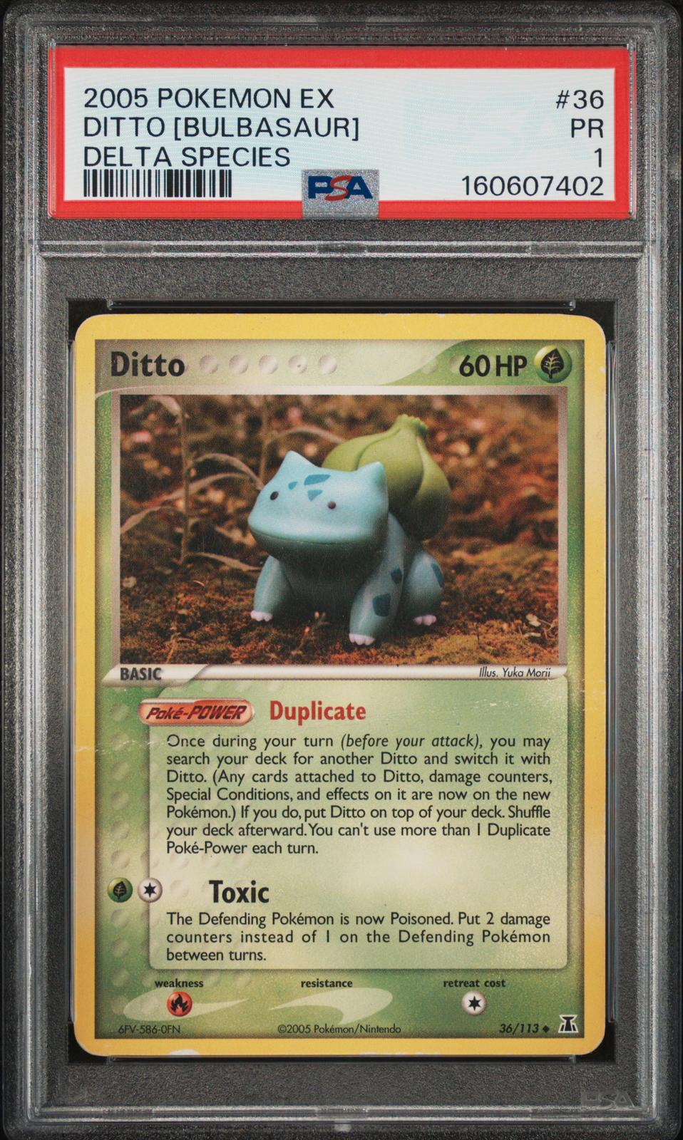 Ditto [Bulbasaur] PSA 1 2005 Pokemon EX Delta Species #36 - POP 2
