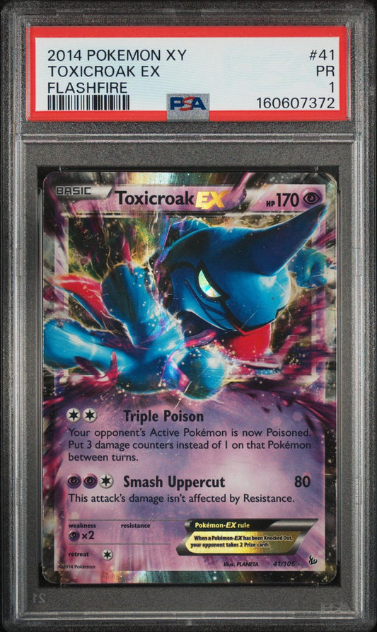 Toxicroak EX PSA 1 2014 Pokemon XY Flashfire #41 - POP 1