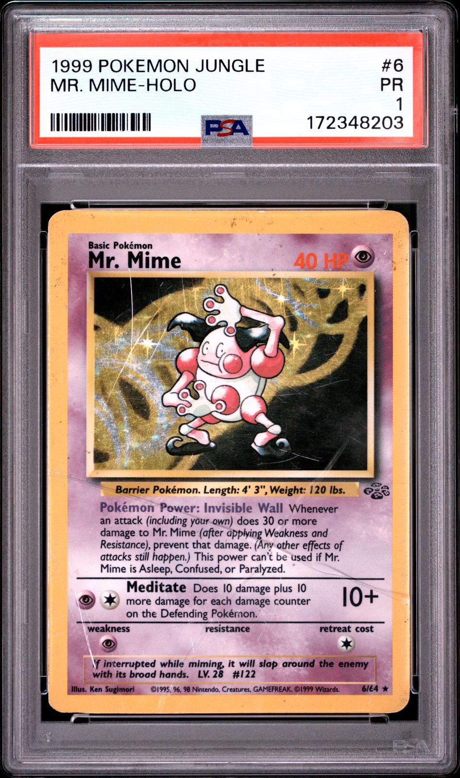 Mr. Mime Holo PSA 1 1999 Pokemon Jungle #6 - LOW POP