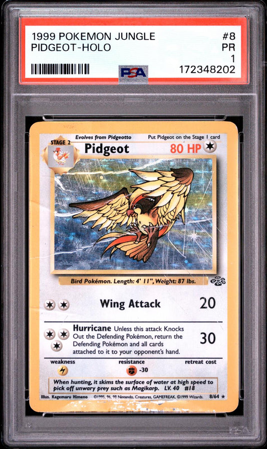 Pidgeot Holo PSA 1 1999 Pokemon Jungle #8 - LOW POP