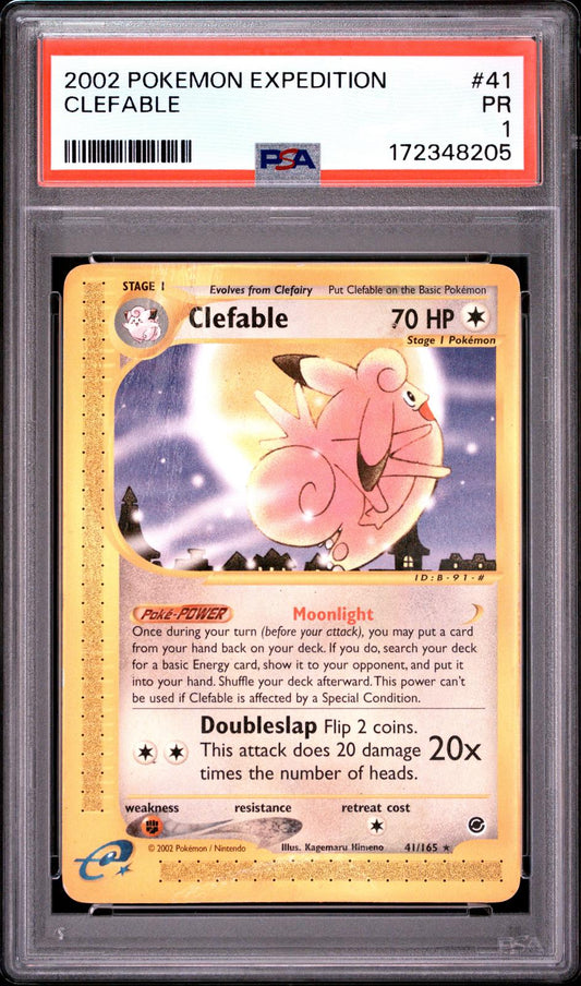 Clefable PSA 1 2002 Pokemon Expedition #41 - POP 1