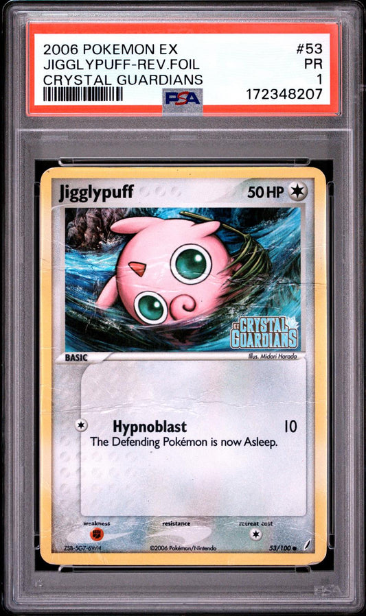 Jigglypuff Reverse Holo PSA 1 2006 Pokemon EX Crystal Guardians #53 - POP 5