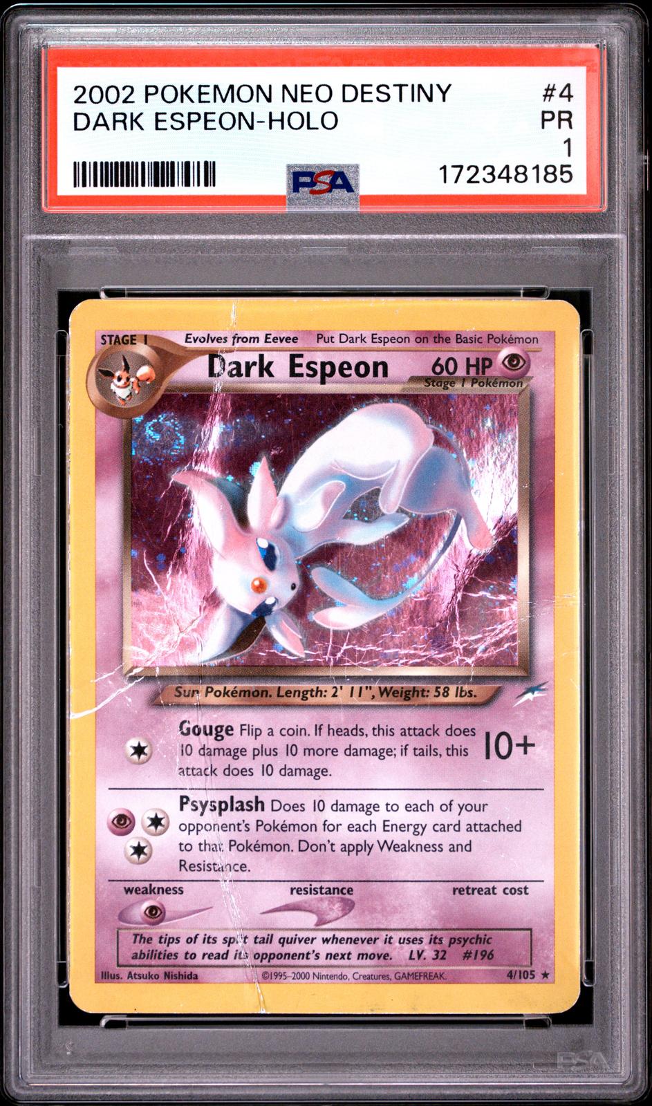 Dark Espeon Holo PSA 1 2002 Pokemon Neo Destiny #4