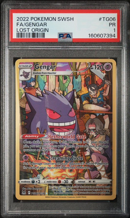 Gengar PSA 1 2022 Pokemon Sword & Shield Lost Origin #TG06 - POP 11