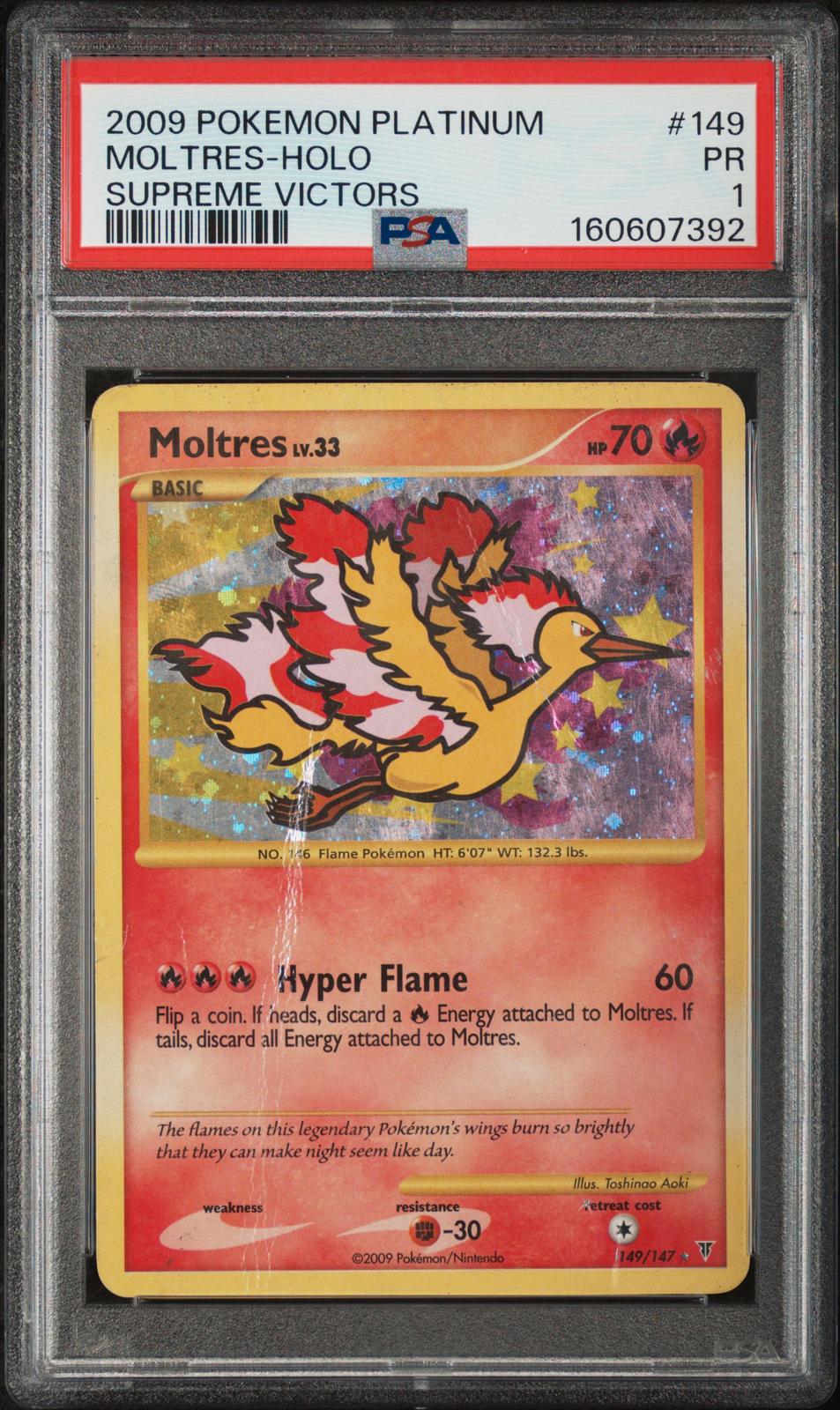 Moltres Holo PSA 1 2009 Pokemon Platinum Supreme Victors #149 - POP 27