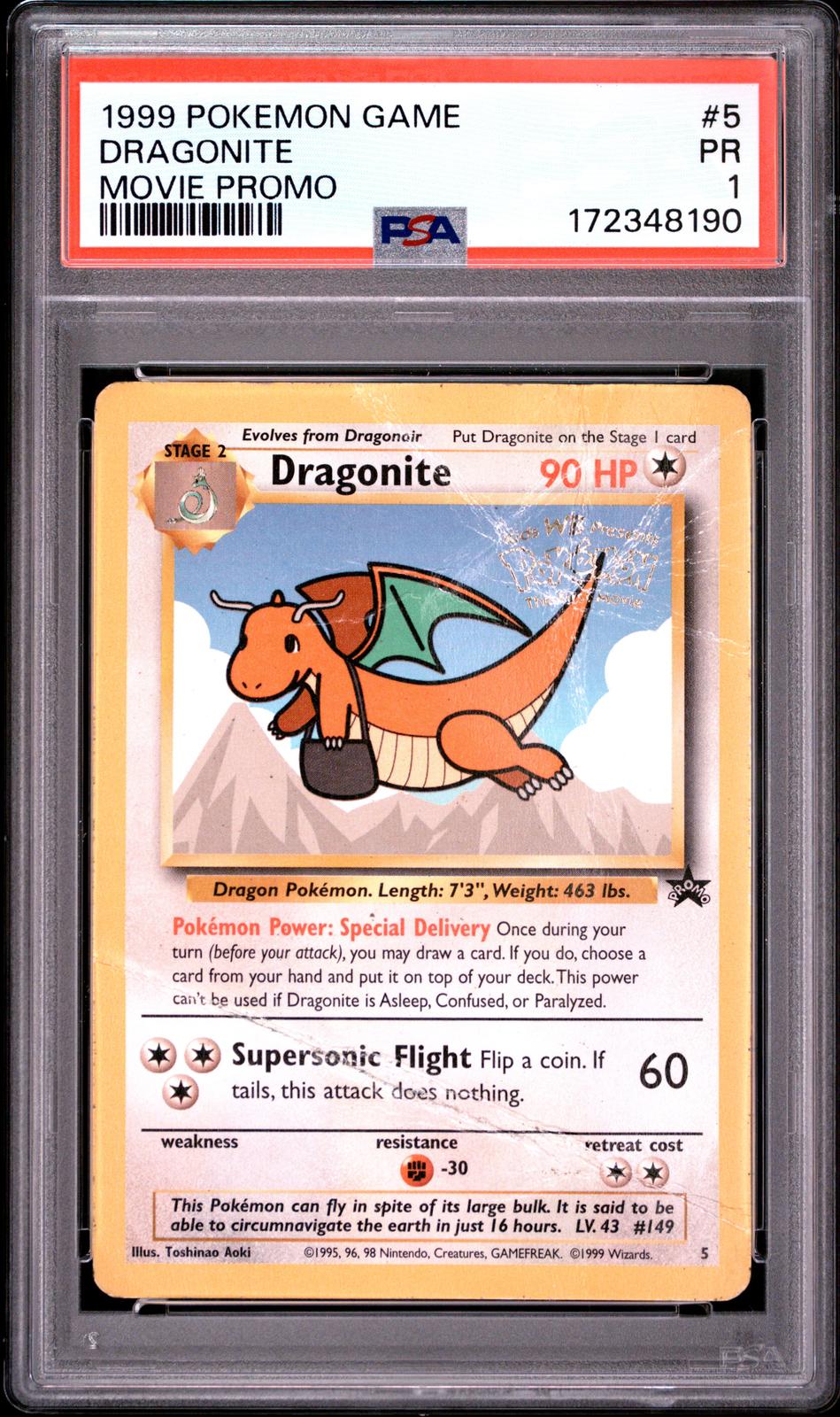 Dragonite Movie Promo PSA 1 1999 Pokemon Game Movie #5