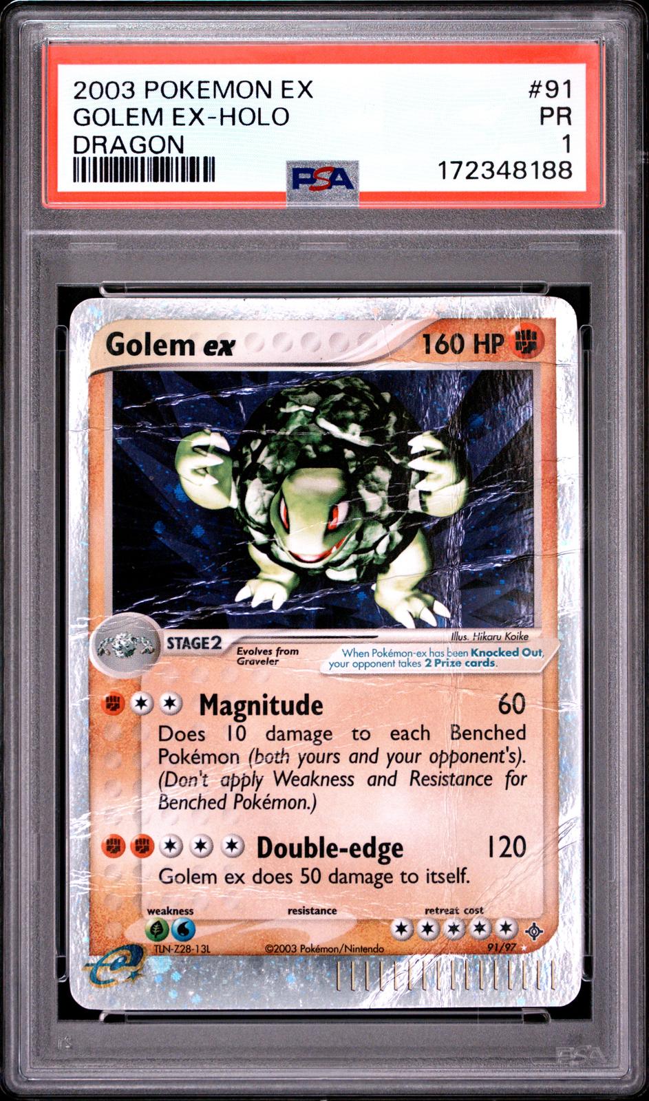 Golem ex Holo PSA 1 2003 Pokemon EX Dragon #91 - LOW POP