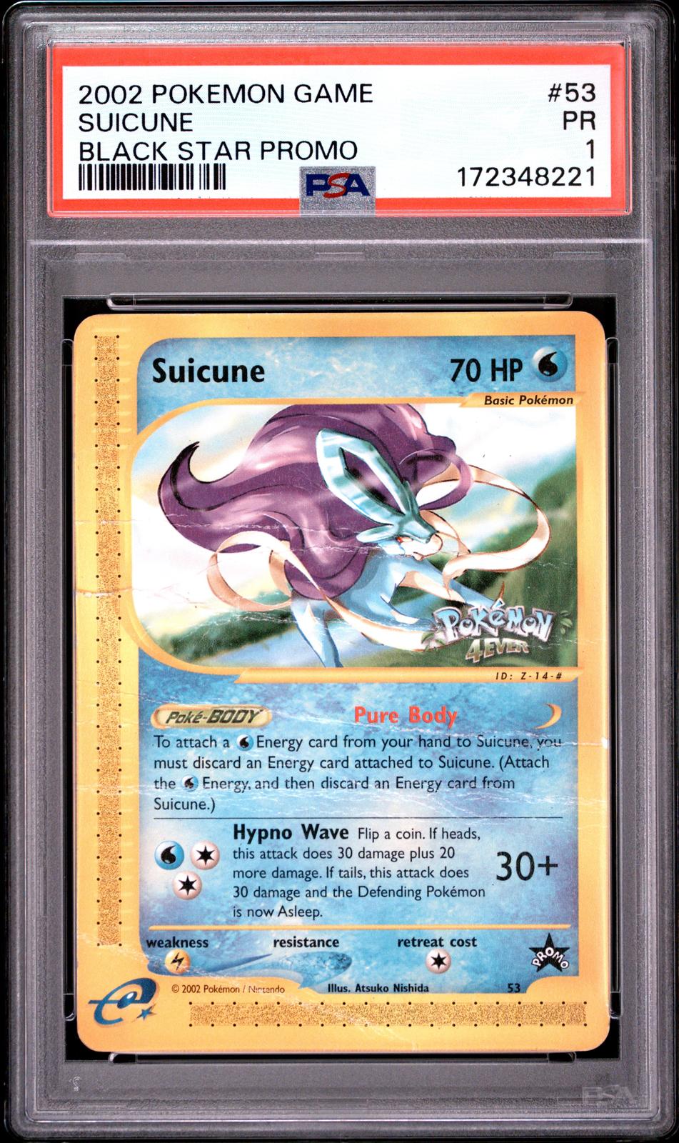 Suicune PSA 1 2002 Pokemon Black Star Promo #53 - POP 27