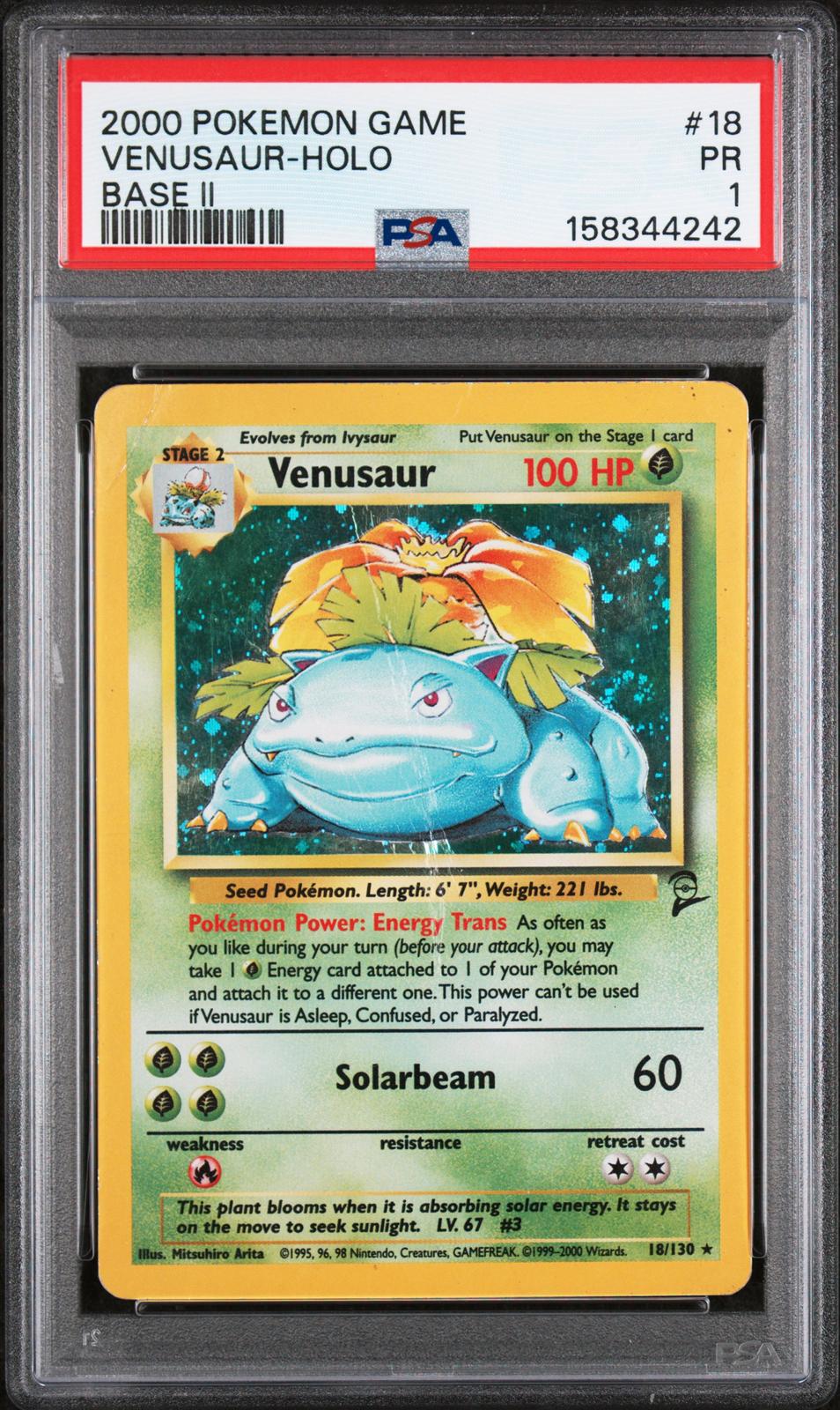 Venusaur Holo PSA 1 2000 Base Set 2 #18