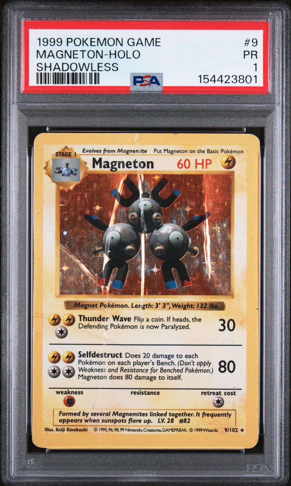 Magneton Holo PSA 1 1999 Base Set Shadowless #9 - LOW POP