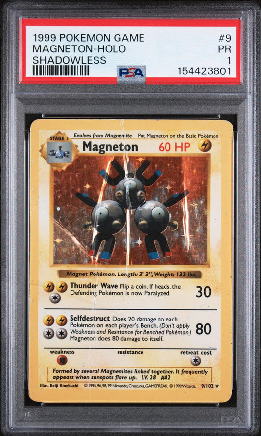 Magneton Holo PSA 1 1999 Base Set Shadowless #9 - LOW POP