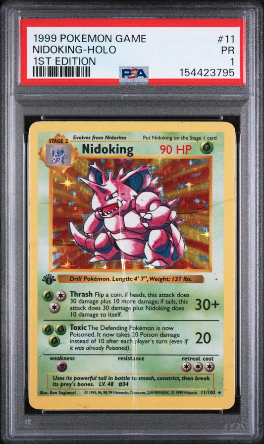 Nidoking Holo 1st Edition PSA 1 1999 Base Set #11 - LOW POP