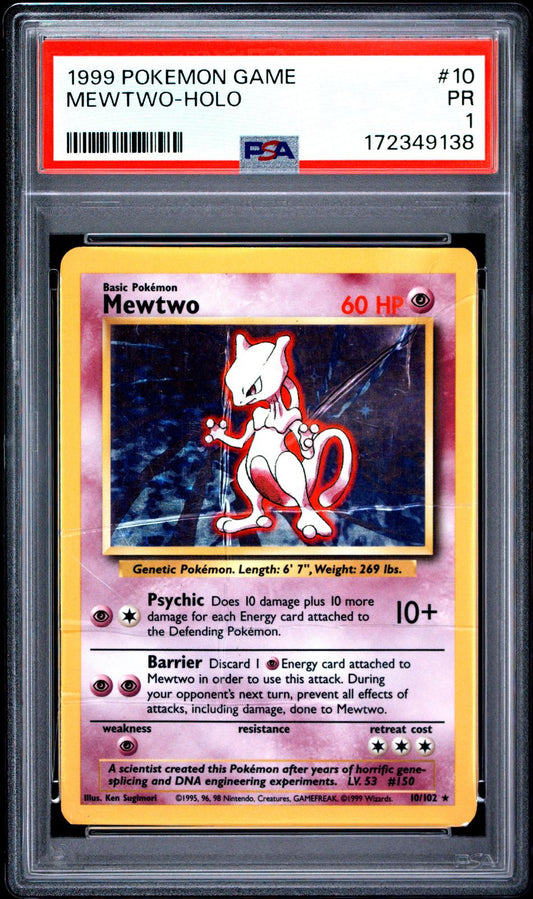 Mewtwo Holo PSA 1 1999 Base Set #10