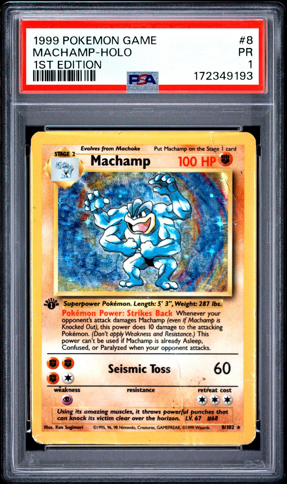 Machamp Holo 1st Edition PSA 1 1999 Base Set #8