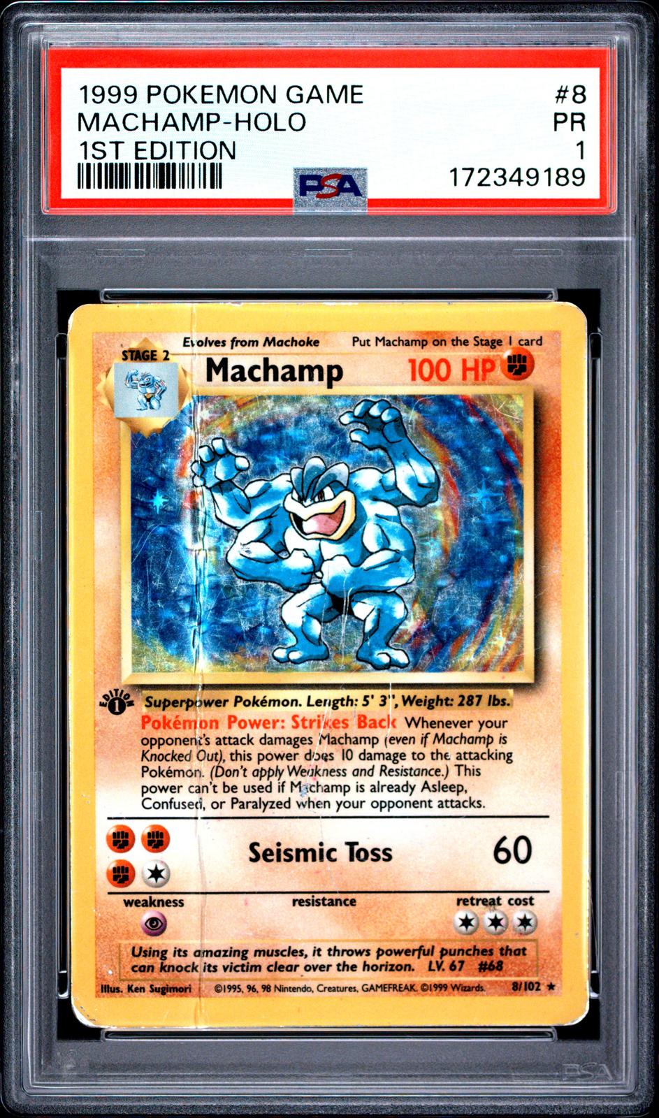 Machamp Holo 1st Edition PSA 1 1999 Base Set #8