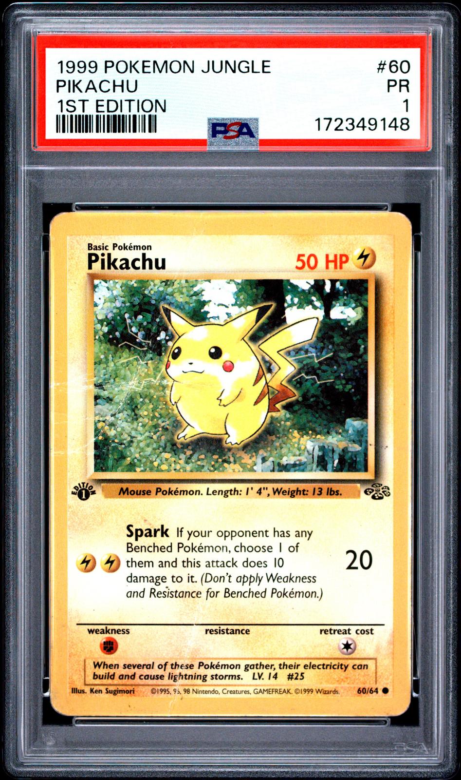 Pikachu 1st Edition PSA 1 1999 Pokemon Jungle #60