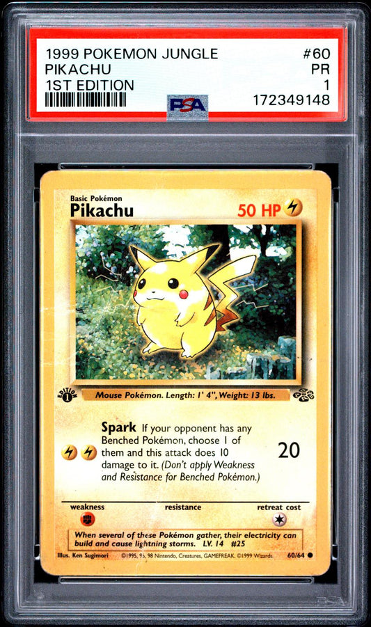 Pikachu 1st Edition PSA 1 1999 Pokemon Jungle #60