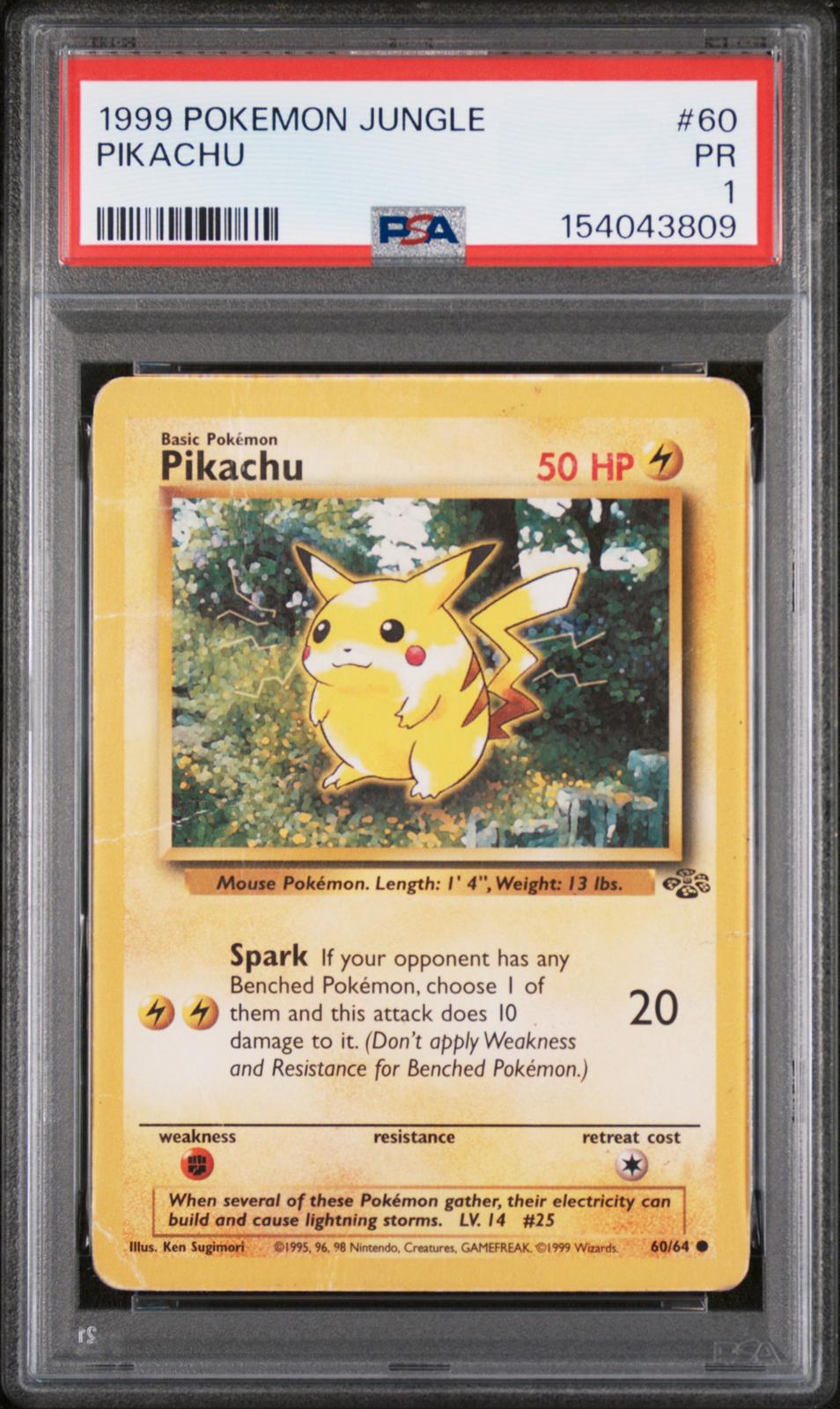Pikachu PSA 1 1999 Pokemon Jungle #60