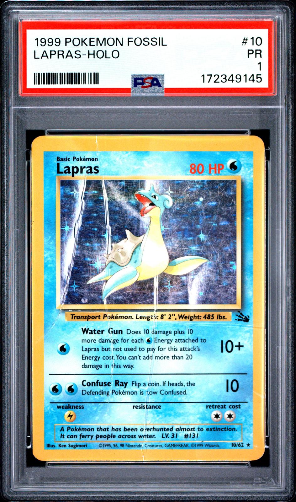 Lapras Holo PSA 1 1999 Pokemon Fossil #10