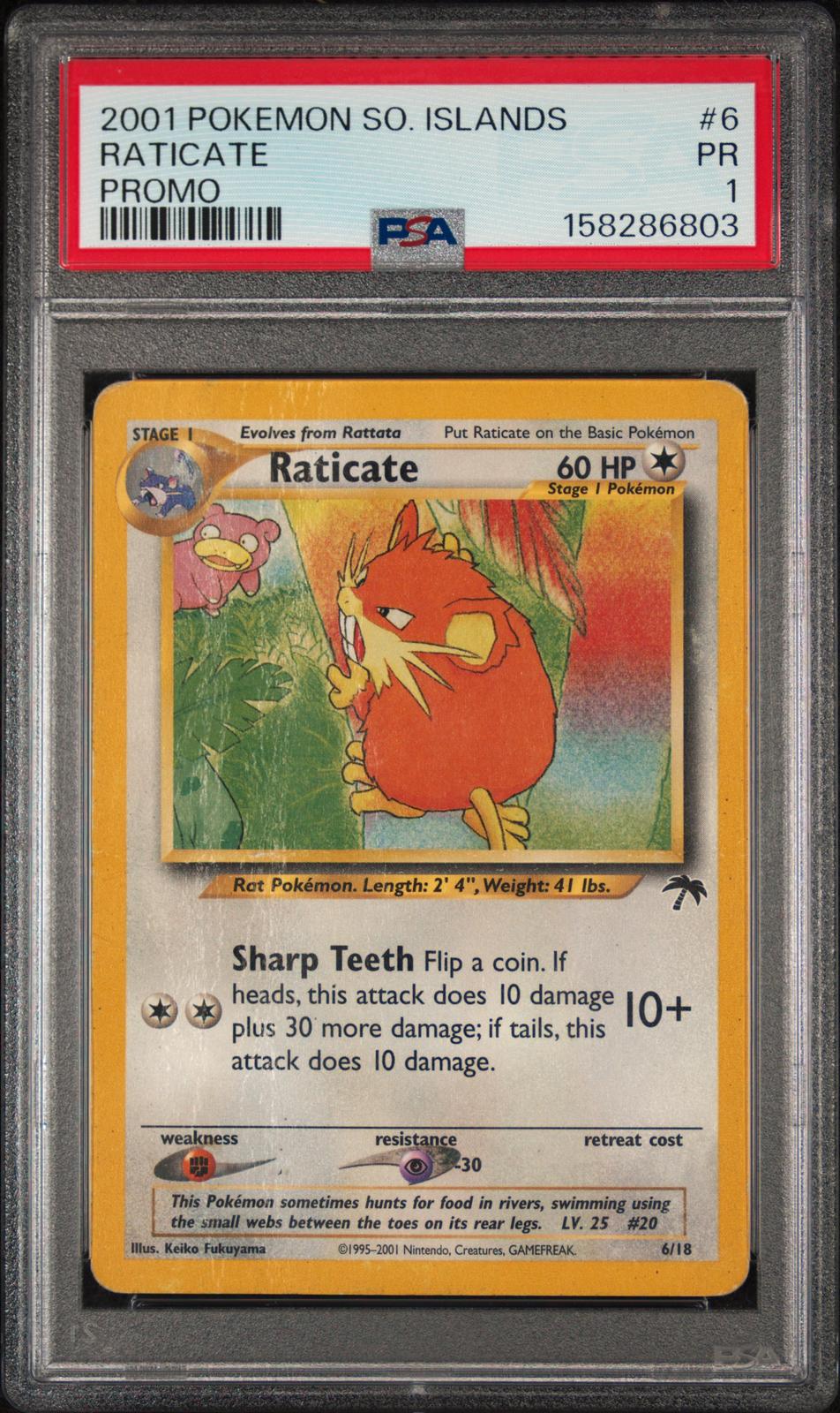 Raticate Promo PSA 1 2001 Pokemon Southern Islands Promo #6 - POP 2