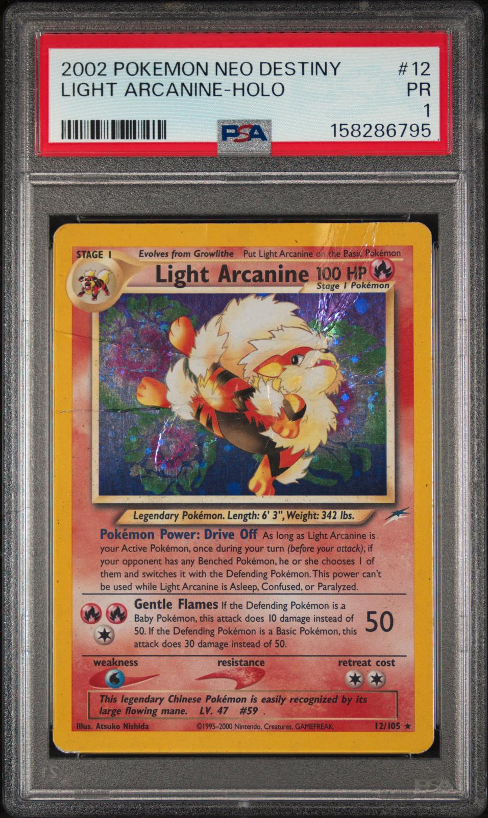 Light Arcanine Holo PSA 1 2002 Pokemon Neo Destiny #12 - LOW POP