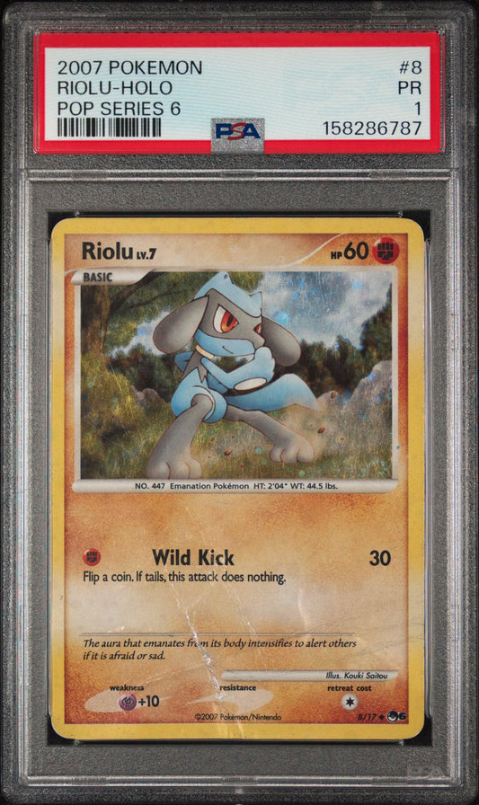 Riolu Holo PSA 1 2007 Pokemon Pop Series 6 #8 - POP 1