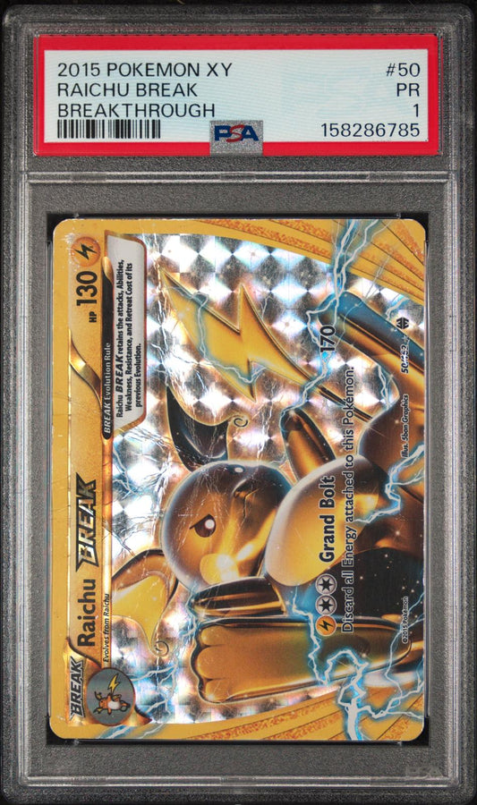 Raichu Break PSA 1 2015 Pokemon XY Breakthrough #50 - POP 6