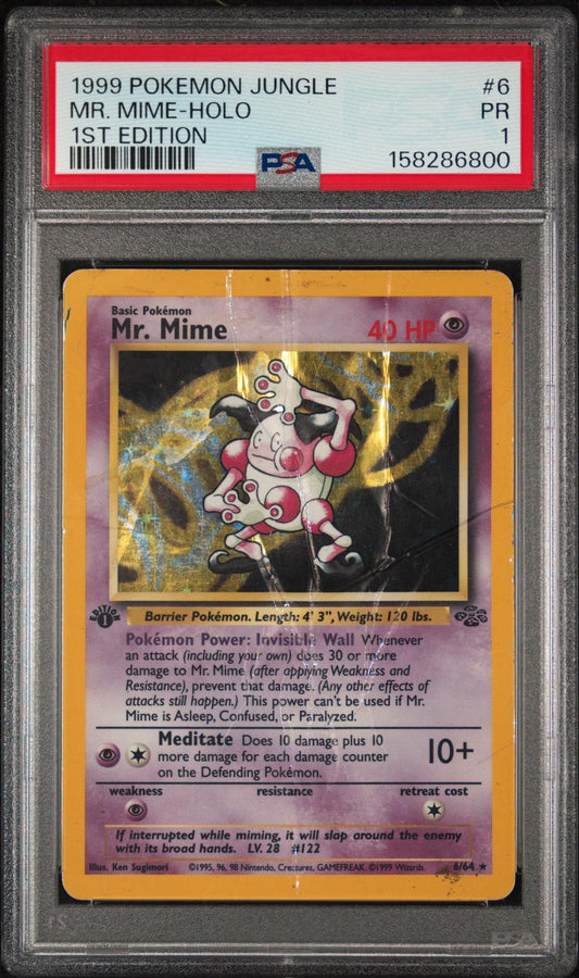 Mr. Mime Holo 1st Edition PSA 1 1999 Pokemon Jungle #6 - POP 14