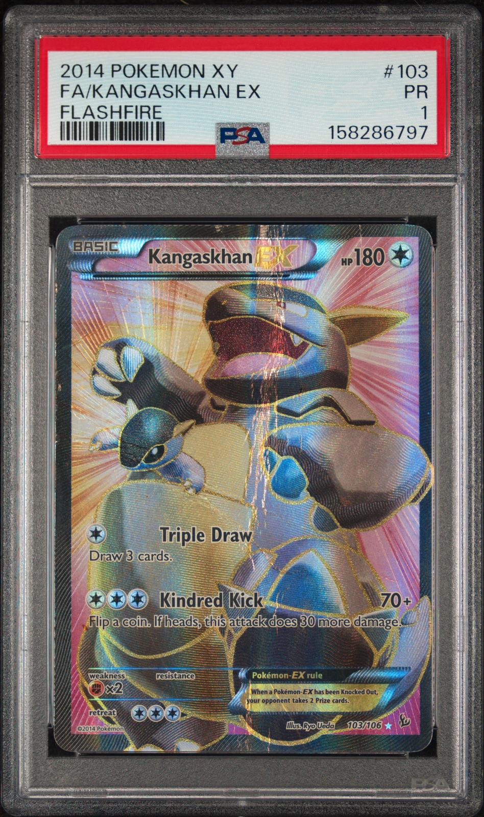 Kangaskhan EX PSA 1 2014 Pokemon XY Flashfire #103 - POP 9