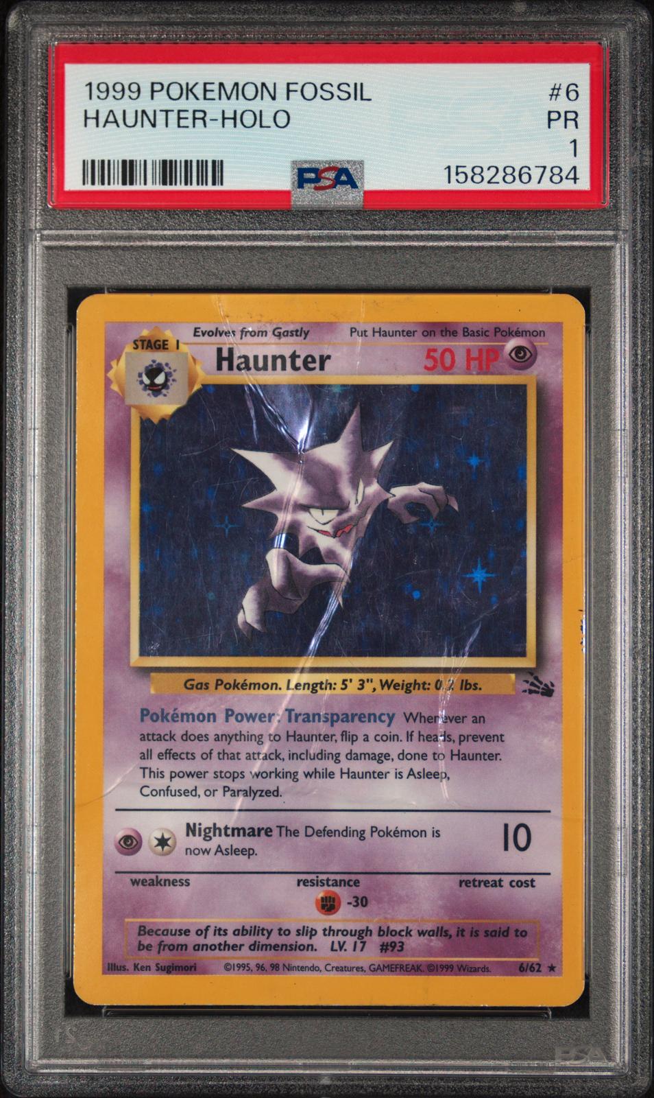 Haunter Holo PSA 1 1999 Pokemon Fossil #6