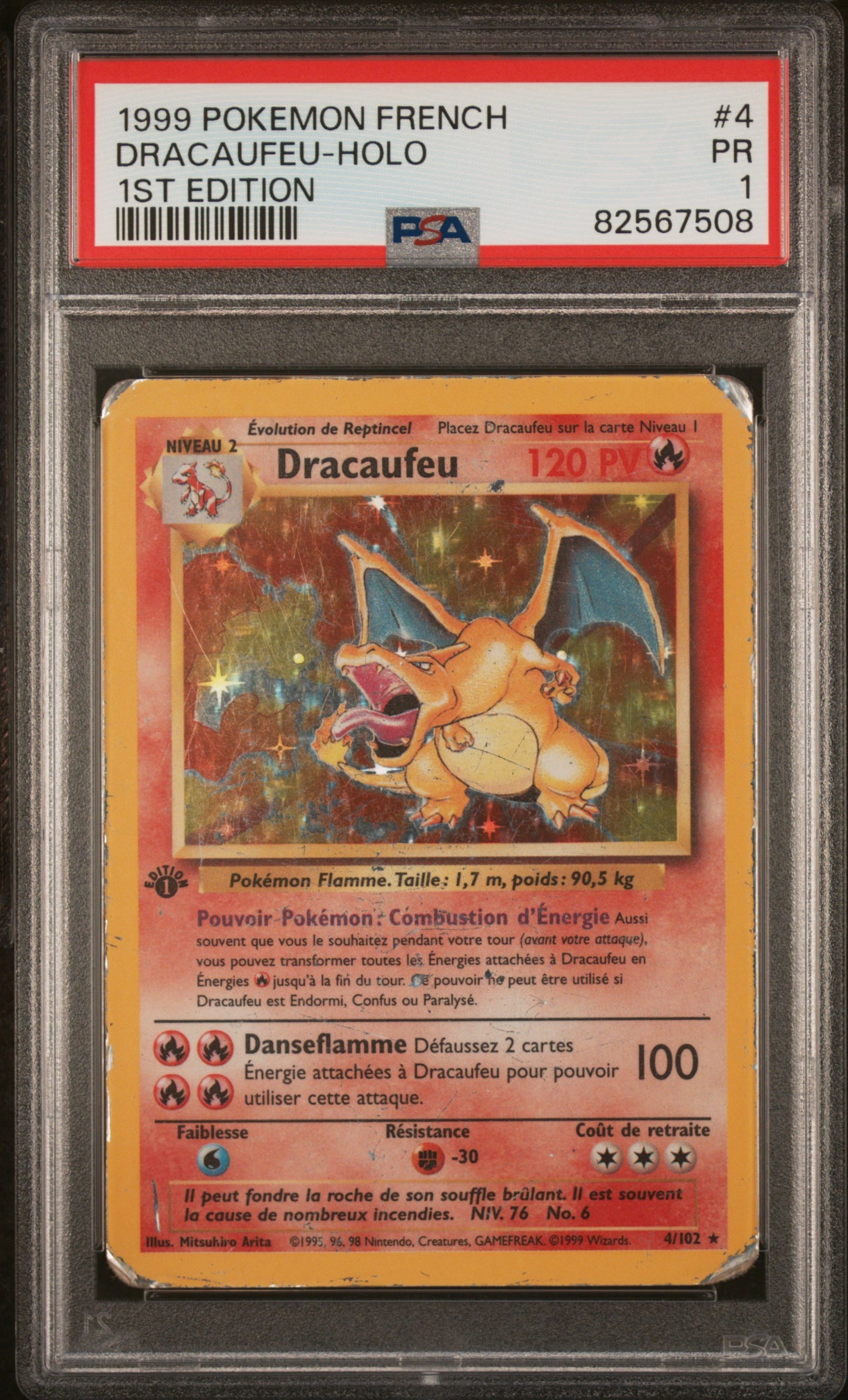 Dracaufeu-Holo 1st Edition PSA 1 1999 Pokemon French #4