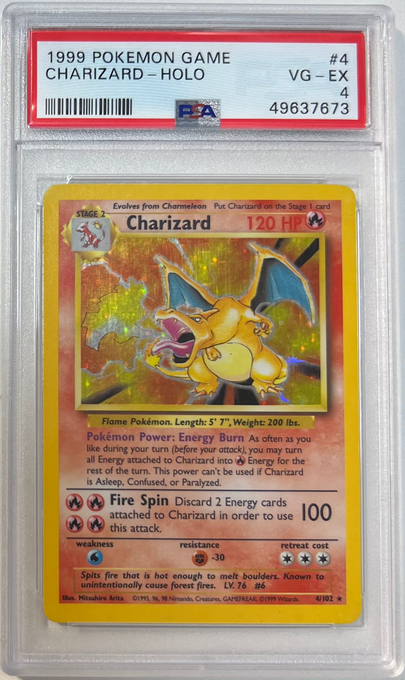 Charizard Holo PSA 4 1999 Pokemon Base Set #4