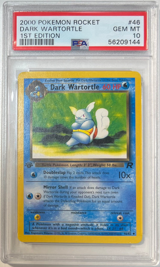Dark Wartortle 1st Edition PSA 10 2000 Pokemon Rocket #46