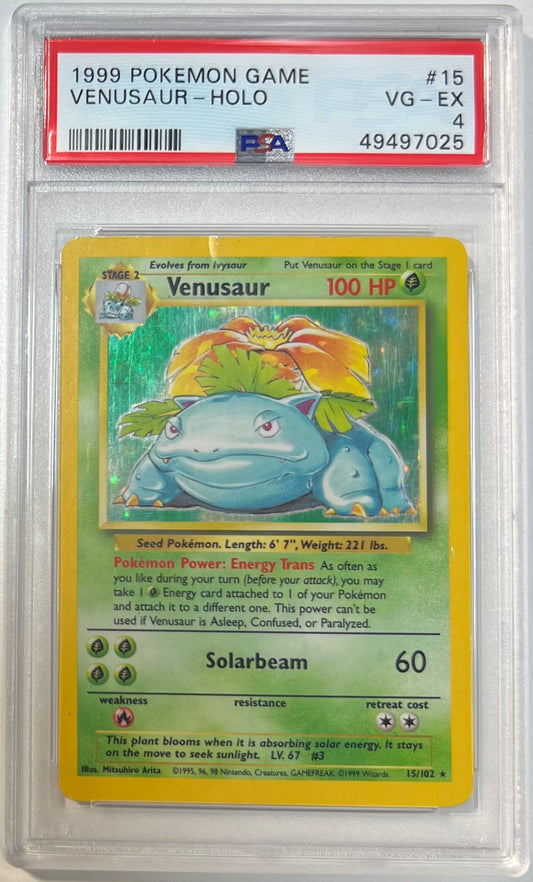 Venusaur Holo PSA 4 1999 Pokemon Base Set #15
