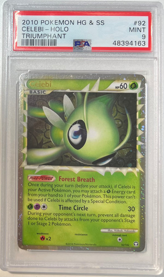 Celebi Prime Holo PSA 9 2010 Pokemon Heartgold & Soulsilver Triumphant #92