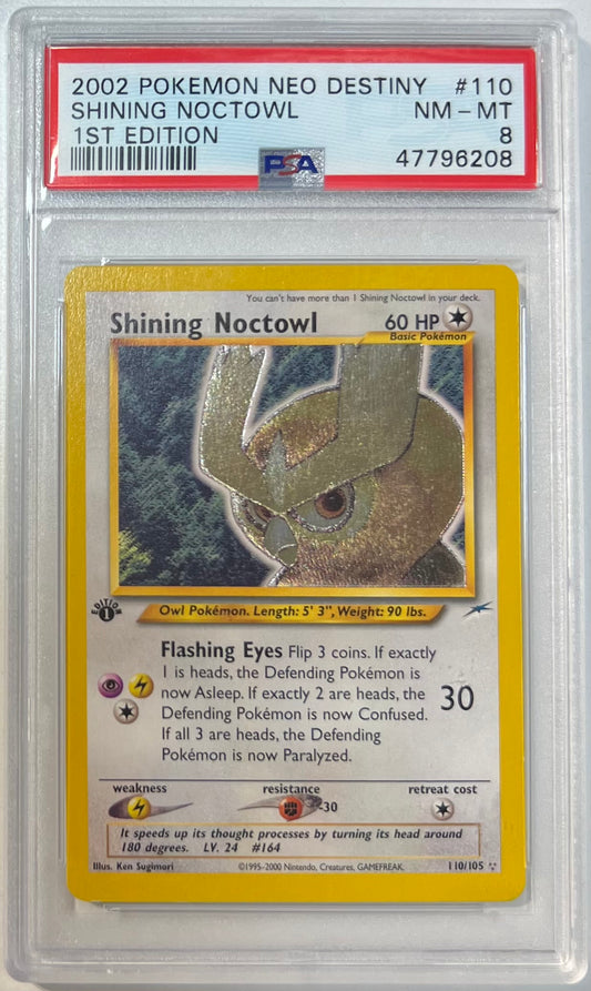 Shining Noctowl 1st Edition PSA 8 2002 Pokemon Neo Destiny #110