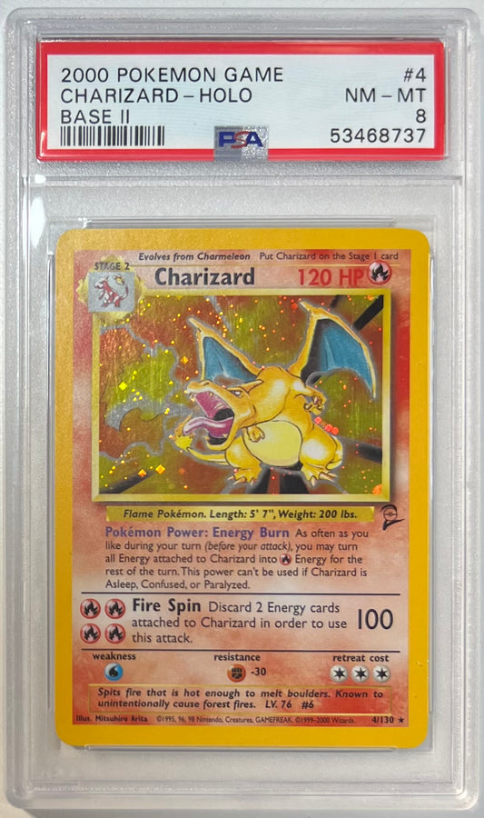 Charizard Holo PSA 8 2000 Pokemon Game Base Set 2 #4