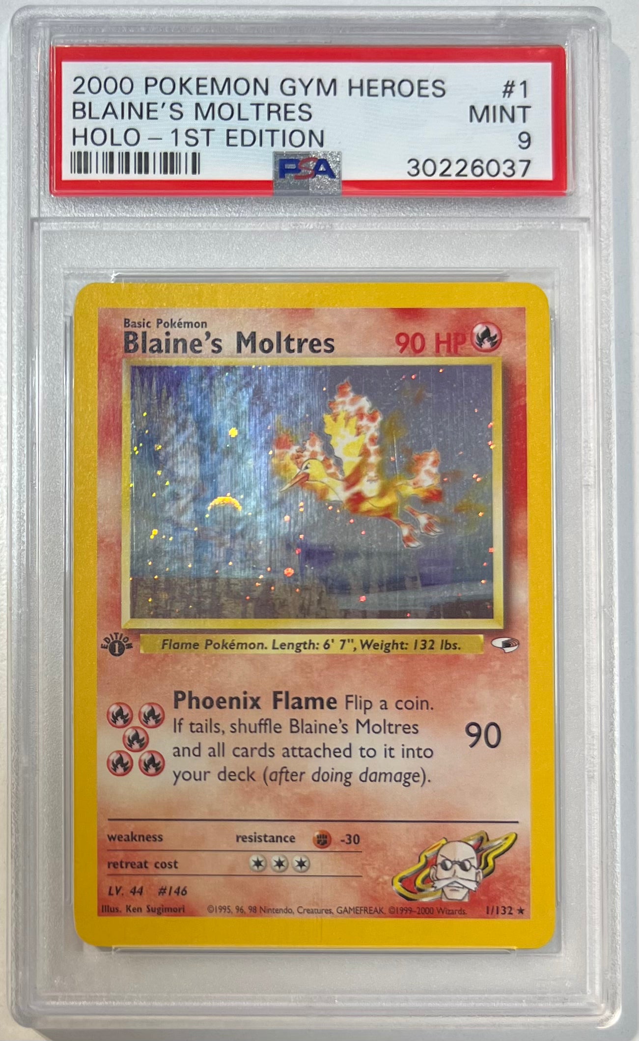 Blaine's Moltres Holo 1st Ed PSA 9 2000 Pokemon Gym Heroes #1