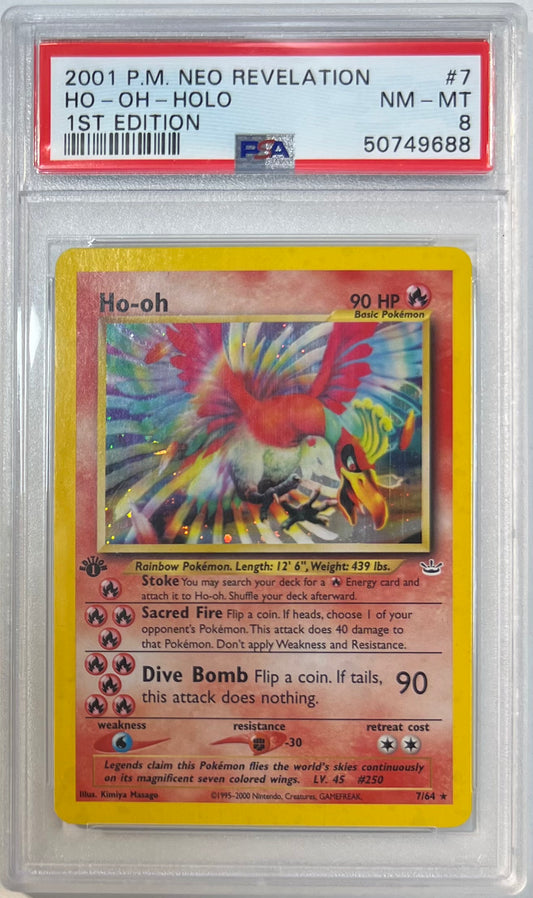 Ho-Oh Holo 1st Ed PSA 8 2001 Pokemon Neo Revelation #7