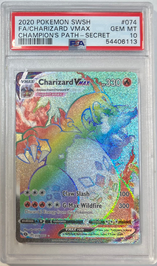 Charizard VMAX Secret PSA 10 2020 SWSH Champion's Path #074