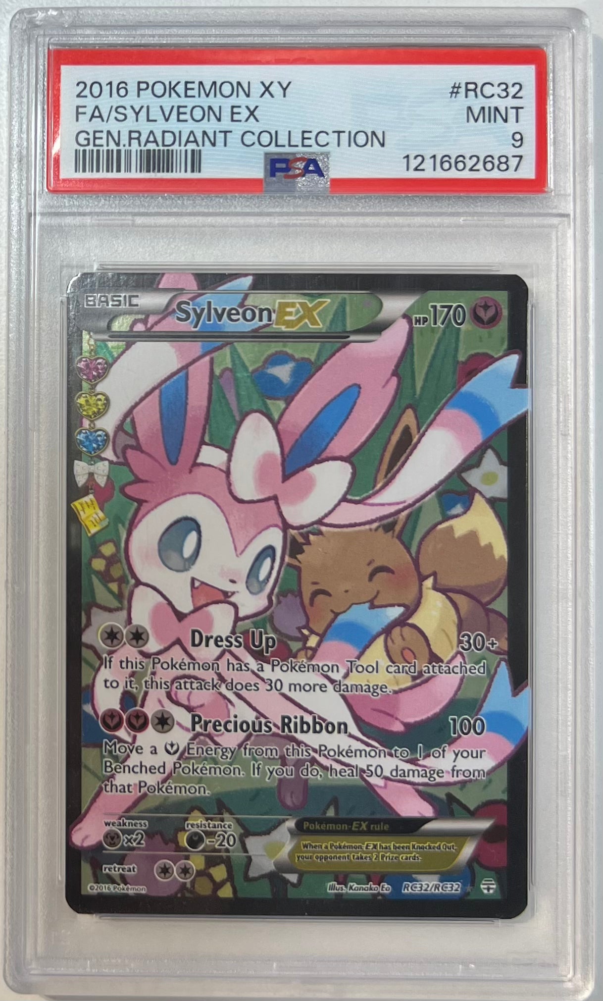 Sylveon EX PSA 9 2016 Xy Gen Radiant Collection #RC32 (Chipped Corner)