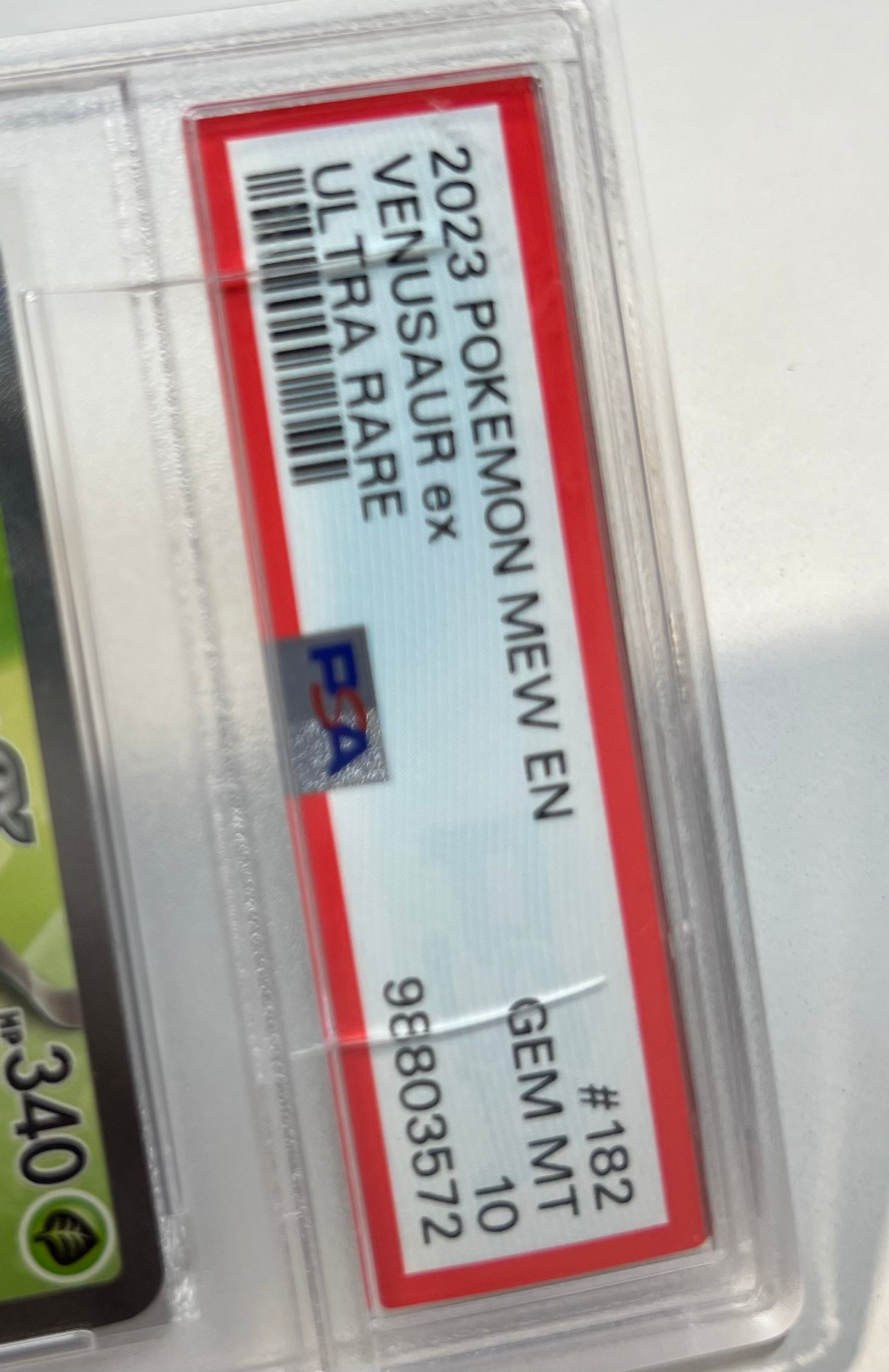 Venusaur ex PSA 10 2023 Mew 151 EN #182 (Cracks on slab)