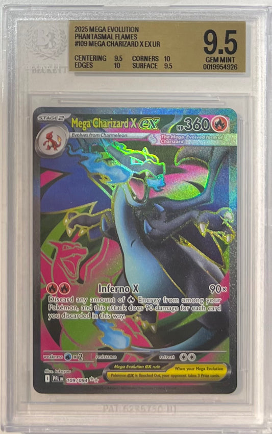 Mega Charizard X ex BGS 9.5 2025 Mega Evolution Phantasmal #109