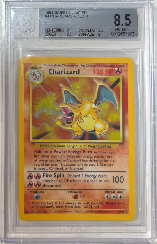 Charizard Holo BGS 8.5 1999 Base Set Unlimited #4