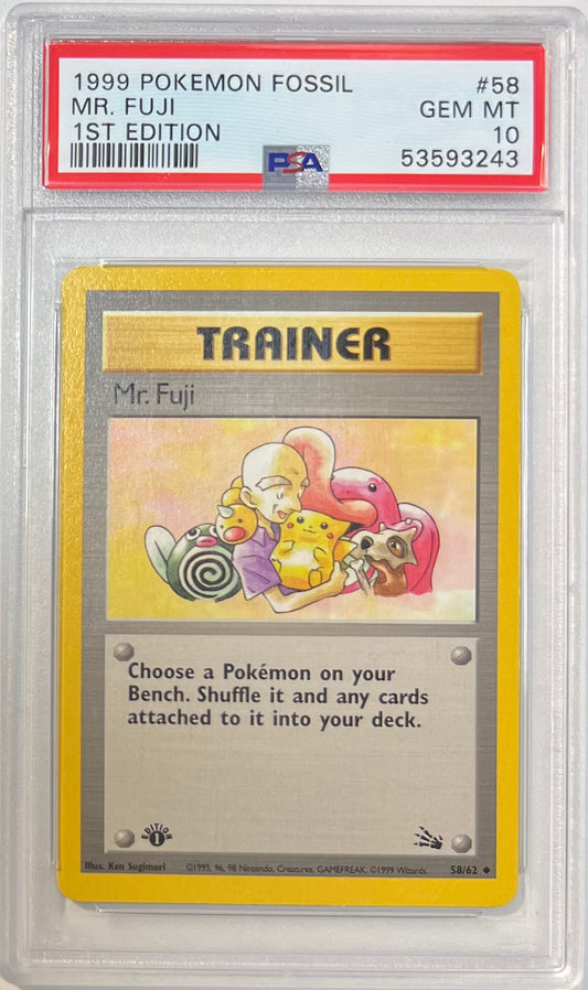 Mr. Fuji 1st Edition PSA 10 1999 Pokemon Fossil #58 LOW POP