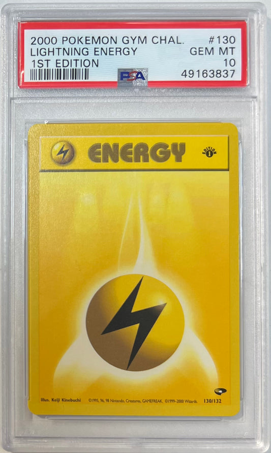 Lightning Energy 1st Edition PSA 10 2000 Gym Challenge #130